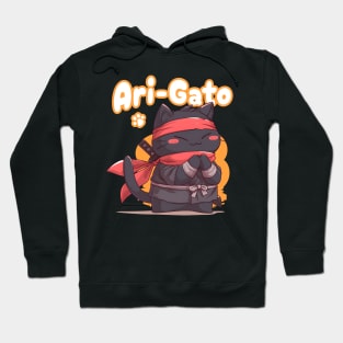 Ari-Gato kawaii black ninja thank you cat Hoodie